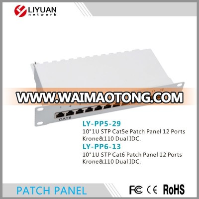 LY-PP5-29/LY-PP6-13 12 Port Patch Panel RJ45 Cat6 Patch Panel