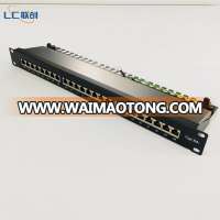 1U 19inch 24 Port FTP shielded Cat6A Patch Panel